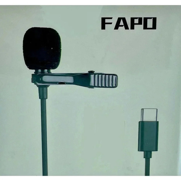 FAPO Mini Clip-On Lapel Lavalier Condenser Microphone with Type-C Output Jack - Picture 1 of 5